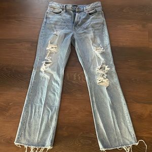 Lucky Brand Distressed boyfriend mid rise flares